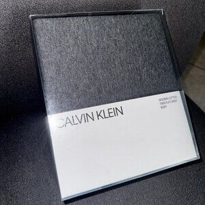 Calvin Klein NEW Modern Cotton Jersey TWIN Flat Sheet Charcoal Gray Body Soft